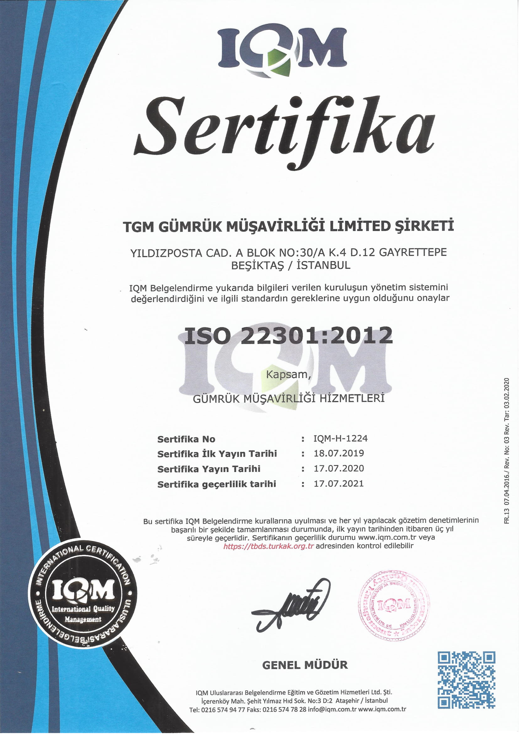 TS EN ISO 22301:2012